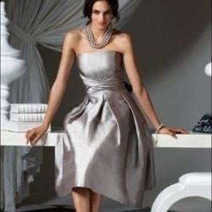 Dessy Collection Champagne Strapless Dress